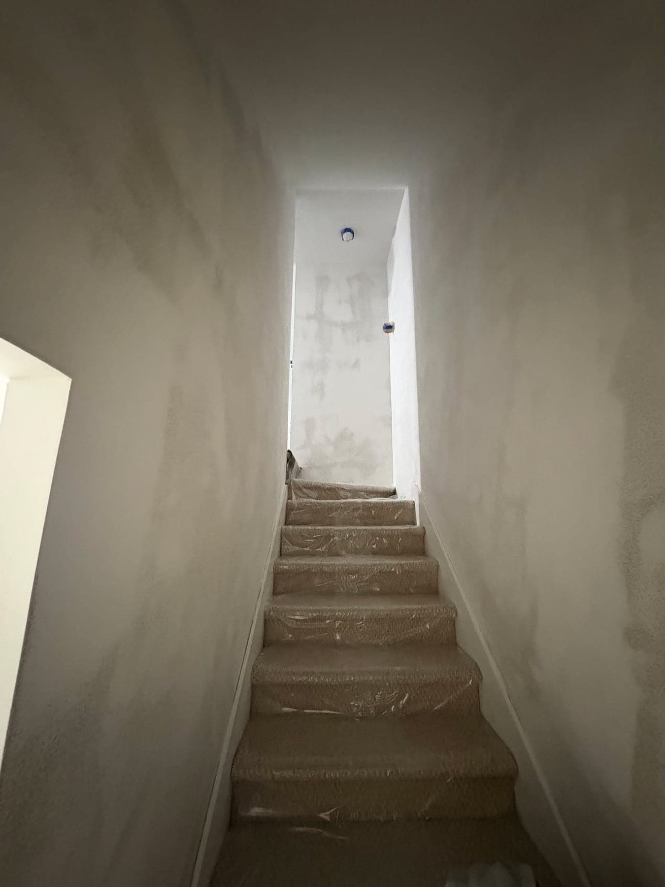 A stairwell finished and painted